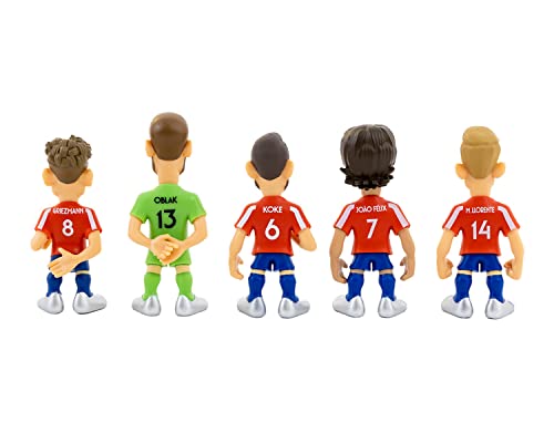 Bandai - Minix Pack 5 Figuras de Jugadores de Atlético de Madrid, 7 cm