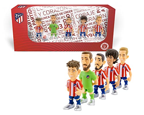 Bandai - Minix Pack 5 Figuras de Jugadores de Atlético de Madrid, 7 cm