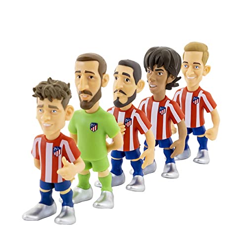 Bandai - Minix Pack 5 Figuras de Jugadores de Atlético de Madrid, 7 cm