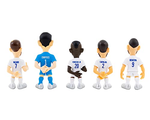 Bandai - MINIX - Pack 5 Muñecos Real Madrid CF: Courtois, Bellingham, Modric, Carnavinga y Vinicius - Ideal para Tartas o Fans - 7 cm