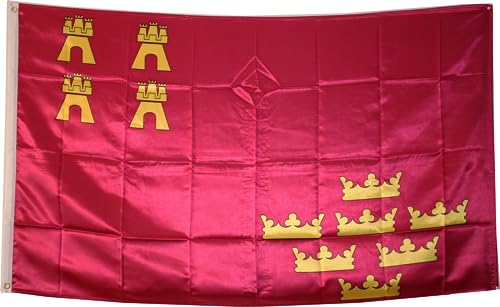 BANDERA DE MURCIA. COMUNIDAD DE MURCIA (ESPAÑA). CALIDAD RASO PREMIUM. TAMAÑO GRANDE 150X90