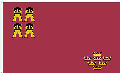 BANDERA DE MURCIA. COMUNIDAD DE MURCIA (ESPAÑA). CALIDAD RASO PREMIUM. TAMAÑO GRANDE 150X90