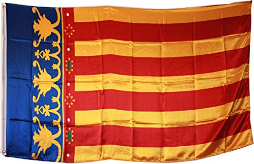 BANDERA DE VALENCIA. SENYERA BLAVA VALENCIA. CALIDAD RASO ESTANDAR. TAMAÑO GRANDE 150X90