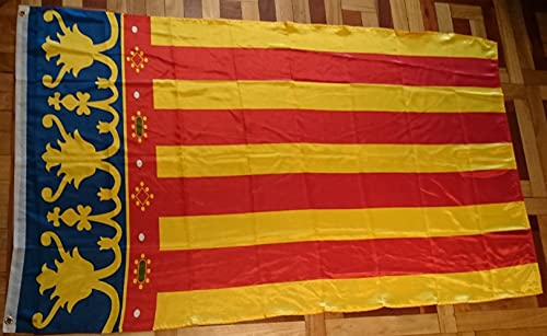 BANDERA DE VALENCIA. SENYERA BLAVA VALENCIA. CALIDAD RASO ESTANDAR. TAMAÑO GRANDE 150X90