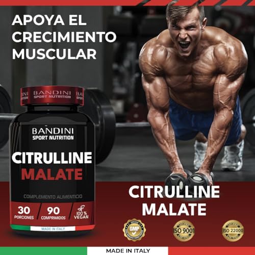 Bandini® CITRULINA MALATO 90 Comprimidos 3000mg Por Dosis - Dosis Extra Alta con 1000mg Por Comprimido - L-Citrulina De Fermentación 100% Vegan - Citrulline Malate Tabletas Sin Aditivos y OGM