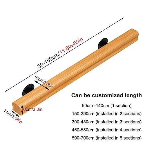 Barandilla De Madera Kit de Pasamanos de Escalera, Montado en la Pared Seguridad Pasamanos Antideslizante para Casa Pasillo del Desván Peldaño de Escalera ( Color : Wood color , Size : 90cm/3ft )