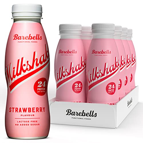 Barebells Protein Milkshake 8 x 330ml Bottles| High Protein Shake | No Added Sugar | Lactose Free| 24g of Protein | Delicious Creamy Flavour (STRAWBERRY)