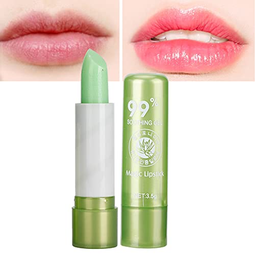 Barra de Labios Mágica Permanente, Bálsamo Labial Brillo Labial Herramienta de Belleza marroquí Aloe Vera Hidratante Cambio de Color