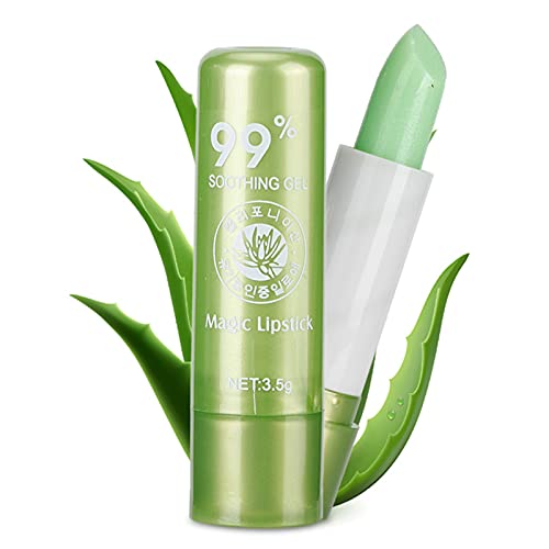 Barra de Labios Mágica Permanente, Bálsamo Labial Brillo Labial Herramienta de Belleza marroquí Aloe Vera Hidratante Cambio de Color