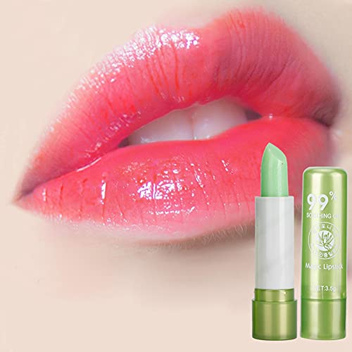 Barra de Labios Mágica Permanente, Bálsamo Labial Brillo Labial Herramienta de Belleza marroquí Aloe Vera Hidratante Cambio de Color