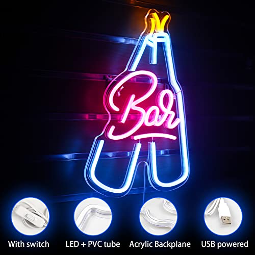 Barra de luces de bar multicolor para decoración de pared, luz LED brillante con fuente de alimentación USB para bar, club, bistro, fiesta