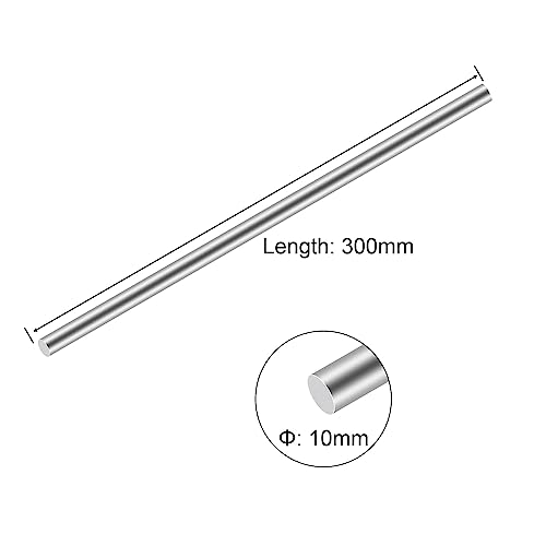 Barras de acero inoxidable 304, iMeistek 10 mm x 300 mm, barra redonda sólida para coches RC, barcos y otras manualidades (2 unidades)