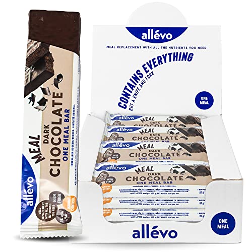 Barras Proteíca One Meal - Barrita Nutritiva Sustituto de Comida Allévo by Alpha Foods (Chocolate negro)