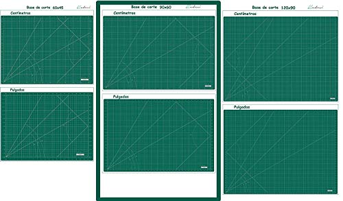 Base de corte grande 90x60 cm (A1) milimetrada en CENTÍMETROS y PULGADAS, auto cicatrizante - Kadusi