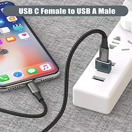 Basesailor Adaptador USB a USB C 3-Pack,USB C Hembra a USB Macho Convertidor Cable Cargador Tipo A para iPhone Apple Watch 9,12 15 13 14 Pro,AirPods iPad Mini Air 4,CarPlay,Samsung Galaxy S21 S22 S23