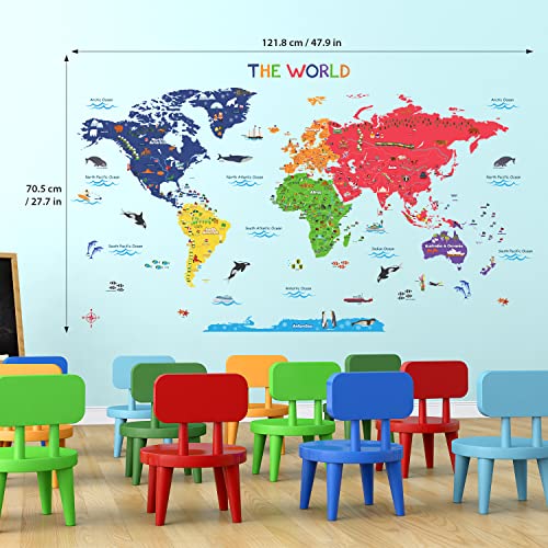 BASHOM BS-115 Pegatinas de pared del mapamundi grande mapa mundo para con decoración madera mundi póster oficina sala corcho dormitorio niños antiguo gigante mural rascar banderas maps mundial