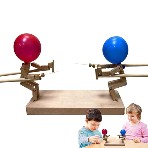 Batalla De Hombre De Bambú Con Globos, Marionetas De Esgrima De Madera Hechas A Mano, Juego De Muñecas De Lucha Madera, Batalla De Globos De Mesa, Juguete Marionetas De Batalla Hombre Con Globo Mano