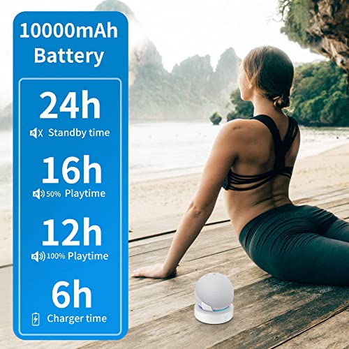 Batería para Dot 4/5 Generación - 10000 mAh Estación de Carga portátil Batería Accesorios con 16 Horas de Tiempo de reproducción (sin 4 Dispositivos) (White)