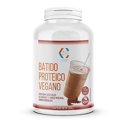 Batido proteinas masa muscular - proteína vegana - Proteína en Polvo para Recuperación y Desarrollo Muscular - Sabor chocolate - Tonifica y aumenta la masa muscular - 350 g - Z90