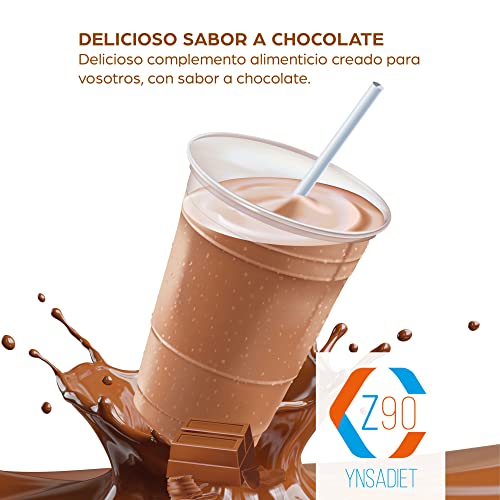 Batido proteinas masa muscular - proteína vegana - Proteína en Polvo para Recuperación y Desarrollo Muscular - Sabor chocolate - Tonifica y aumenta la masa muscular - 350 g - Z90