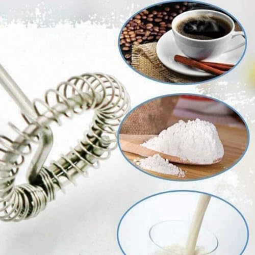 Batidora Espumador de Leche, Batidor de Leche Espuma Electrico para Café, Lattes, Matcha, Batidos de Proteínas, Salsas y Aliños, Mini Batidor Capuchino, Varilla de Acero Inoxidable (AZUL)