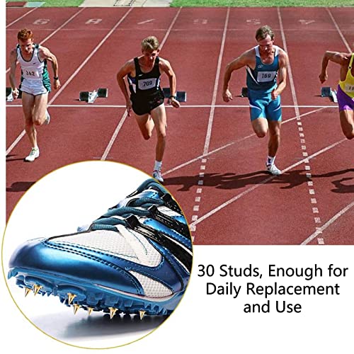 Bavooty Clavos Atletismo,Clavos para Zapatos de Pista,Clavos para Zapatos con Llave para Clavos,Clavos para Zapatos,Clavos de Repuesto para Zapatos de Pista Zapatos Deportivos Trotar,30 Piezas