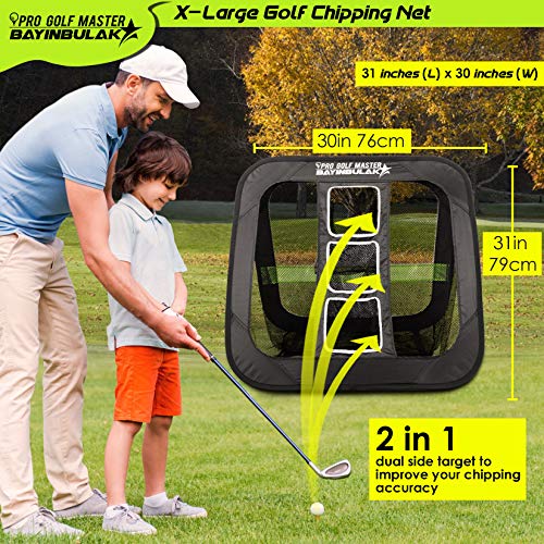 BAYINBULAK Red de práctica de Golf- 2 in 1 Regalo de Mujer para Hombre- Conducción en el jardín- Almacenamiento Conveniente- Entrenamiento de Swing de Golf, 1 Paquete