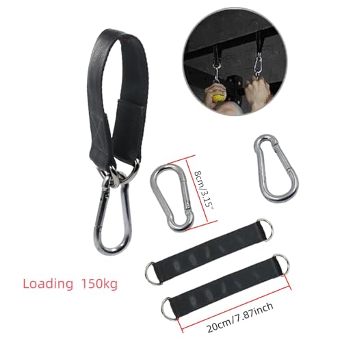 BCIOUS Correas colgantes con mosquetón, correas de sujeción, ganchos colgantes, juegos para gimnasios, barras de dominadas, dispositivos de entrenamiento, dominadas, correas colgantes para barras de