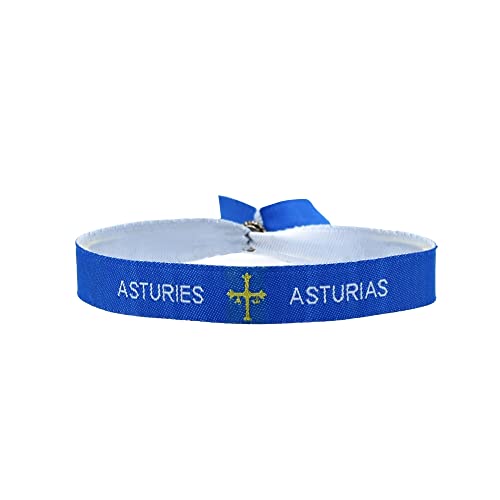 BDM - Pulsera de Asturias, Bandera asturiana de Tela Azul con Escudo