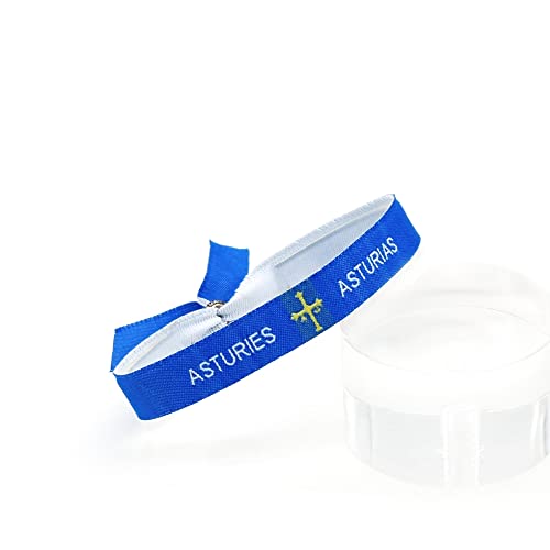 BDM - Pulsera de Asturias, Bandera asturiana de Tela Azul con Escudo