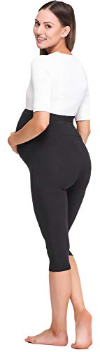 Be Mammy Leggins Premamá 3/4 Embarazo Ropa Deporte BE20-229(Negro, L)