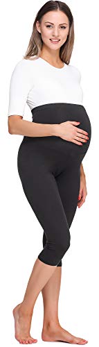 Be Mammy Leggins Premamá 3/4 Embarazo Ropa Deporte BE20-229(Negro, L)