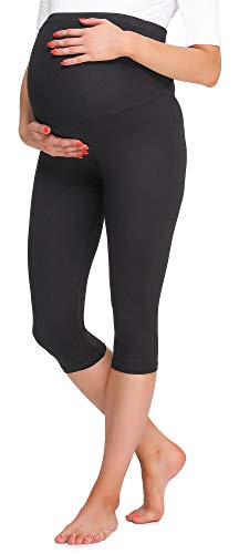 Be Mammy Leggins Premamá 3/4 Embarazo Ropa Deporte BE20-229(Negro, L)