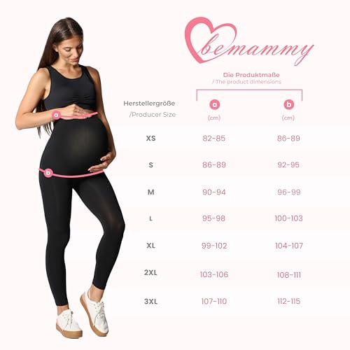 Be Mammy Leggins Premamá Embarazo Ropa Deporte BE20-230 (Granate, L)