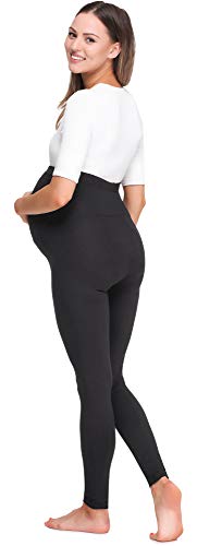 Be Mammy Mallas Leggins Premamá Largos BE20-257(Negro, L)