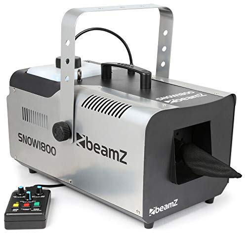 BeamZ SNOW1800 máquina de nieve de 1800 vatios, máquina de nieve con mando a distancia, líquido de nieve de 5 litros, DMX, temporizador, mini cañón de nieve para jardín, simulación de invierno