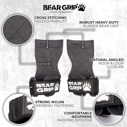 BEAR GRIP - Guantes para Levantamiento de Pesas (Rubber, Small)