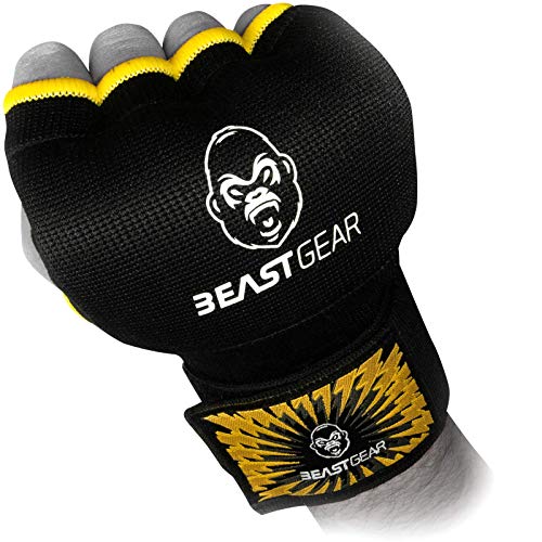 Beast Gear Guantes Boxeo Gel – Manoplas Boxeo Deportes de Combate, MMA, Muay Thai, Artes Marciales - Large