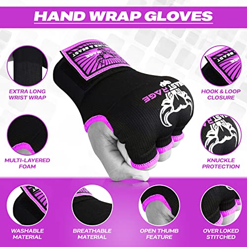 Beast Rage Envolturas De Boxeo Guantes Interiores 75 Cm Cinta De Soporte De Muñeca Elástica Muay Thai MMA Kick Boxing Artes Marciales Vendaje De Perforación Envolturas Hombres Mujeres