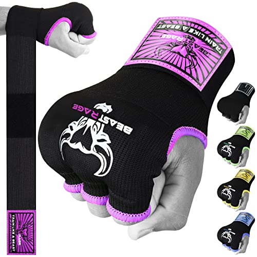 Beast Rage Envolturas De Boxeo Guantes Interiores 75 Cm Cinta De Soporte De Muñeca Elástica Muay Thai MMA Kick Boxing Artes Marciales Vendaje De Perforación Envolturas Hombres Mujeres