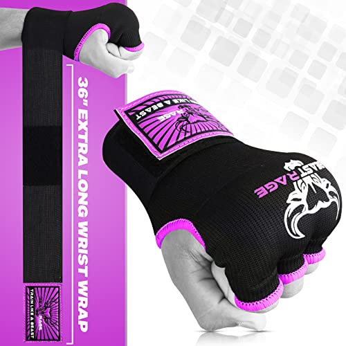 Beast Rage Envolturas De Boxeo Guantes Interiores 75 Cm Cinta De Soporte De Muñeca Elástica Muay Thai MMA Kick Boxing Artes Marciales Vendaje De Perforación Envolturas Hombres Mujeres