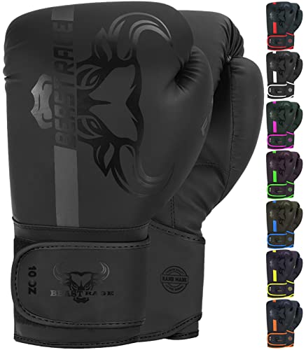 Beast Rage Guantes de Boxeo para Entrenamiento de Sparring Pro Impact Muay Thai MMA Kickboxing Hombres Mujeres Adultos Saco de Boxeo Pesado Almohadillas de Enfoque Guantes de Entrenamiento