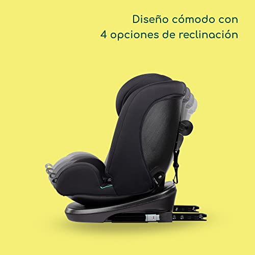 Bebeconfort Ever Fix i-Size Silla de coche isofix grupo 123 reclinable 4 posiciones, protectores laterales, para niños de 15 meses a 12 años, Color Black Mist