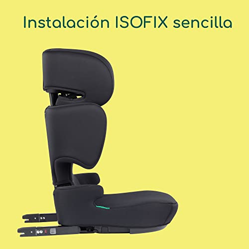 Bebeconfort Road Fix i-Size silla de coche isofix 15-36 kg Grupo 2/3 para niños de 100-150 cm, aprox. 3,5-12 años, silla de coche plegable, regulable en altura, Color Black Mist