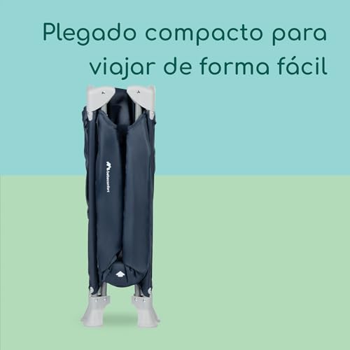 Bebeconfort Soft Dreams, cuna de viaje, altura regulable, desde el nacimiento hasta los 3 años, hasta 15 kg, Navy Blue