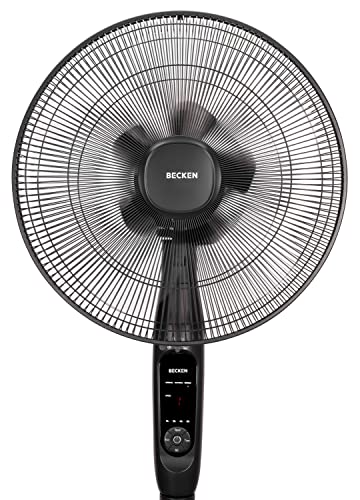 Becken Ventilador de Pie, 6 Velocidades, 60W, 10 Aspas, Altura Regulable, Silencioso, Negro