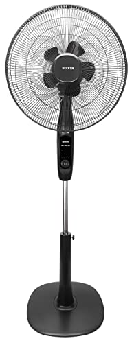 Becken Ventilador de Pie, 6 Velocidades, 60W, 10 Aspas, Altura Regulable, Silencioso, Negro