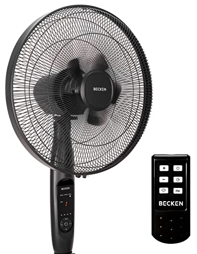 Becken Ventilador de Pie, 6 Velocidades, 60W, 10 Aspas, Altura Regulable, Silencioso, Negro