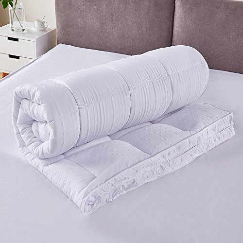 Bedecor Sobrecolchon de Microfibra 120x200, Muy Suave y Comodo Cubre Colchon con Diseño Antideslizante, 3D Massage Bubbles Lujoso Topper 120x190/200, Funda Antialérgica y Lavable a Maquina