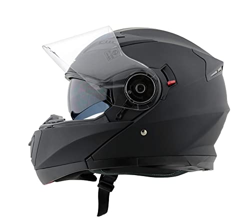 Befast | Modular Way - Casco de Moto Modular con Mentonera Abatible, Casco de Scooter Modular con Visera Abatible, Casco de Moto Modular Homologado con Doble Visera